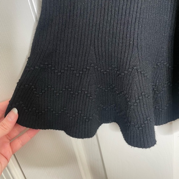 Maeve black ribbed textured midi skirt | small - Picture 2 of 8